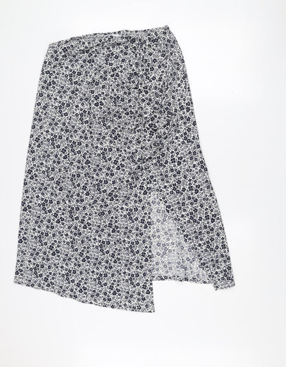 Savida Women Blue Floral Stretch Pencil Skirt Size 14