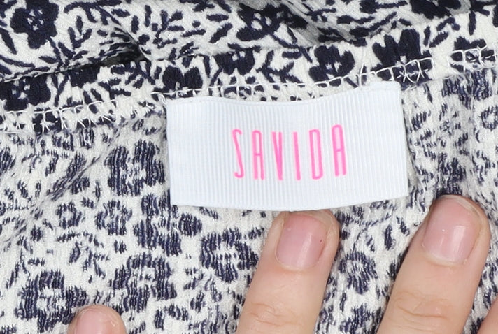 Savida Women Blue Floral Stretch Pencil Skirt Size 14
