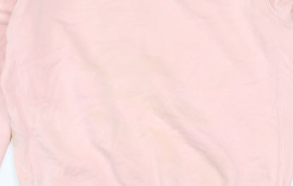 Nike Women Pink Cotton Pullover Sweatshirt Size S Crew Neck