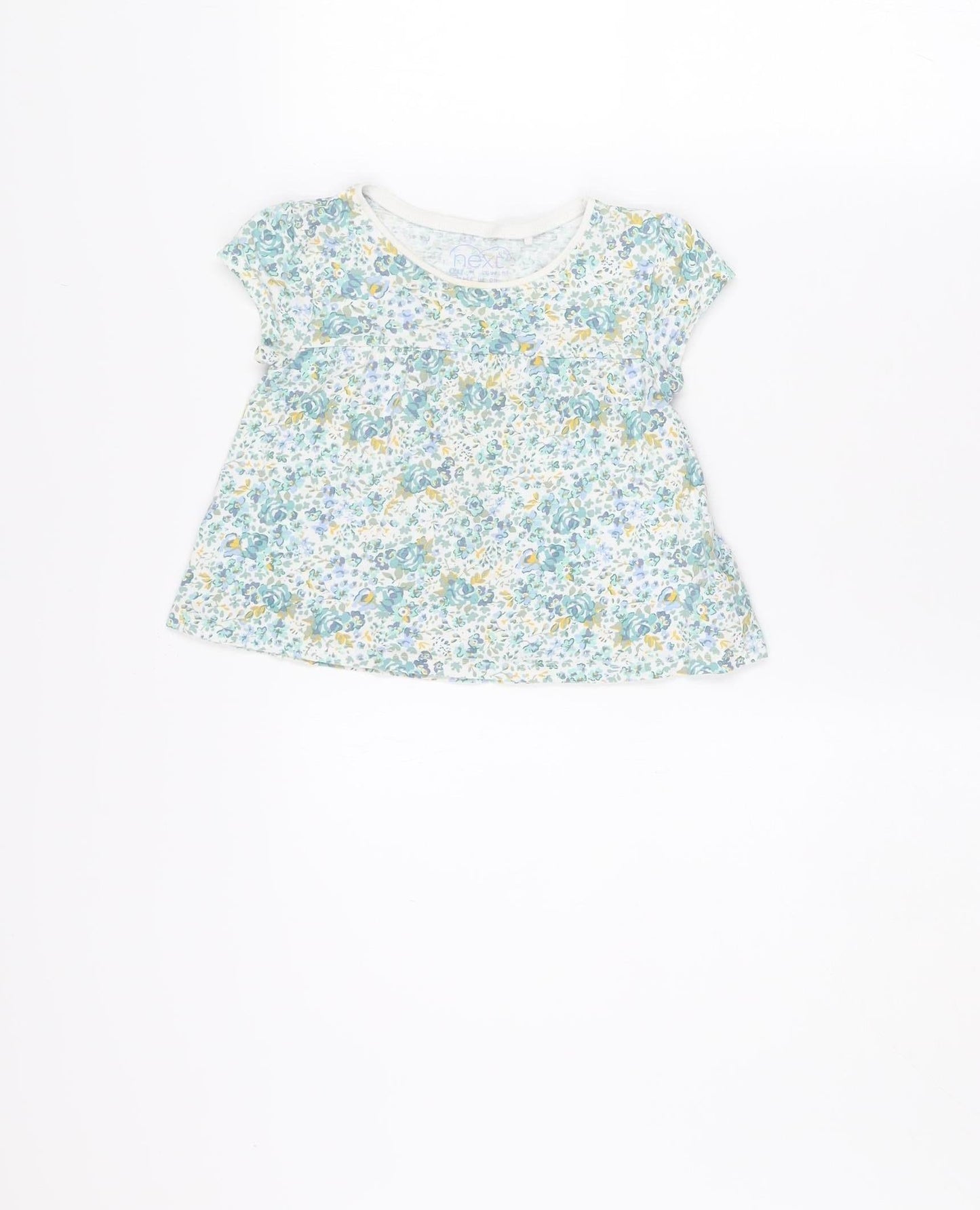 Next Girls Blue Floral Organic Cotton Sleeveless Top 1.5-2 Years