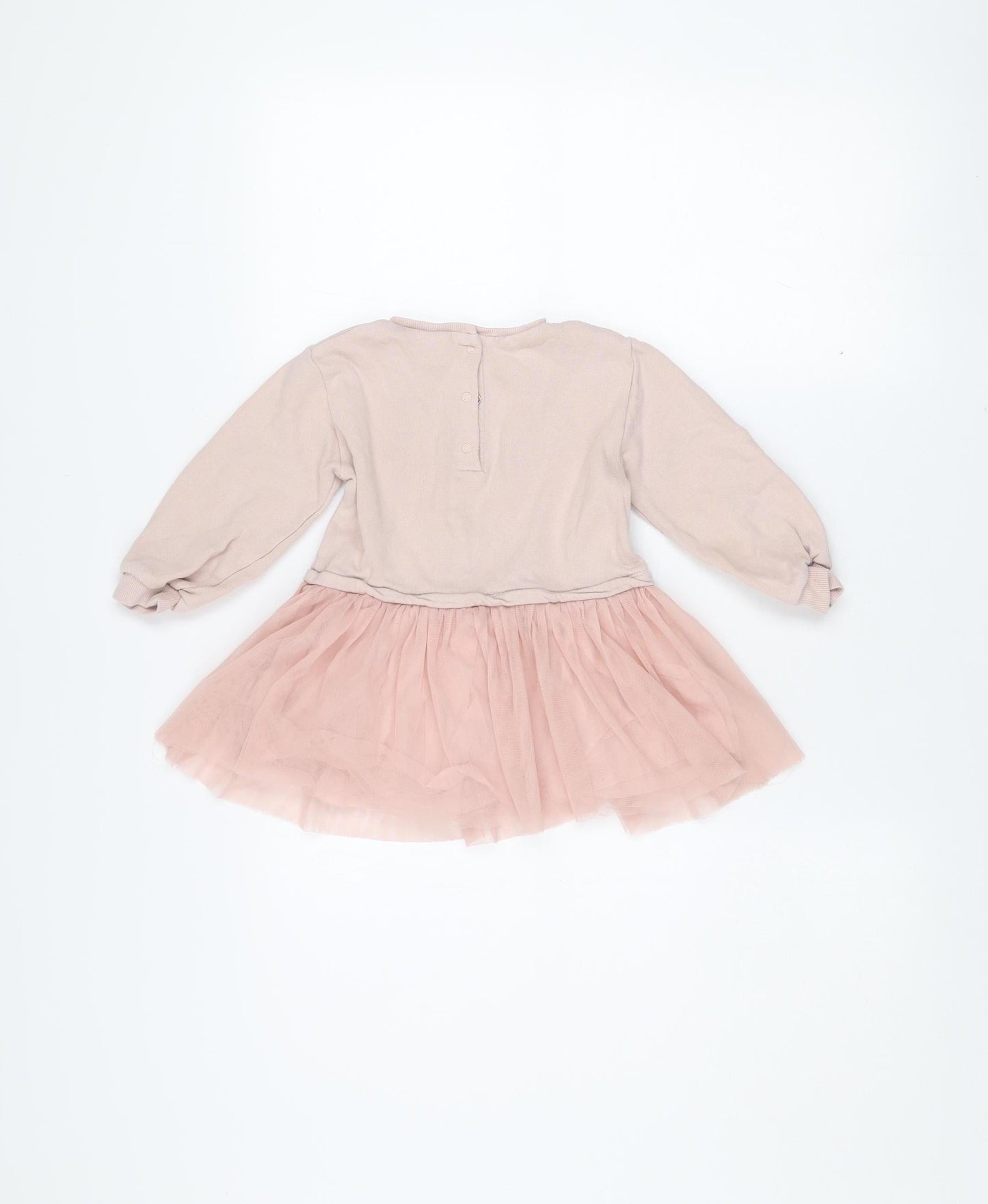 Next Girls Pink Bunny Tutu Dress 2 Years Long Sleeve Cotton Party Wear