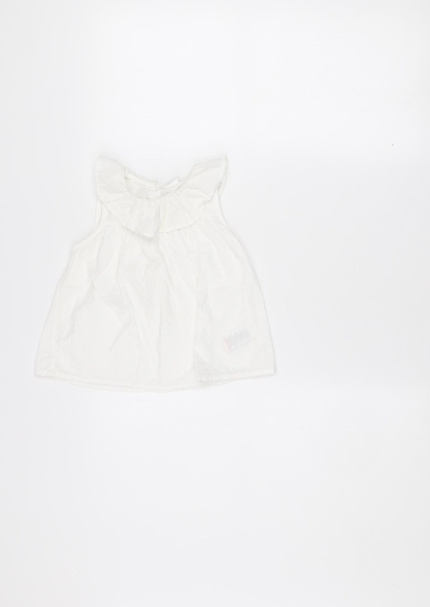Next Girls White Cotton Sleeveless Blouse 18-24 Months Lightweight Summer Top