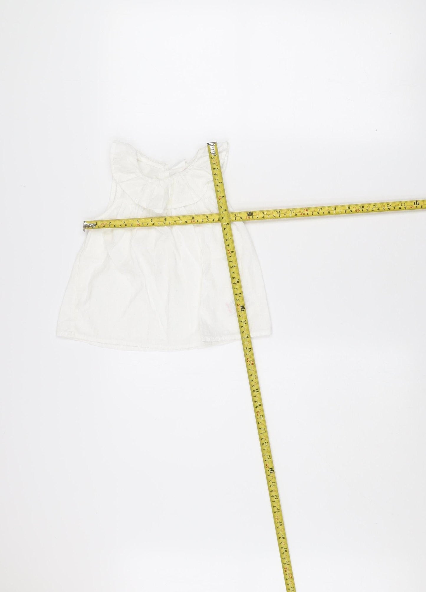 Next Girls White Cotton Sleeveless Blouse 18-24 Months Lightweight Summer Top
