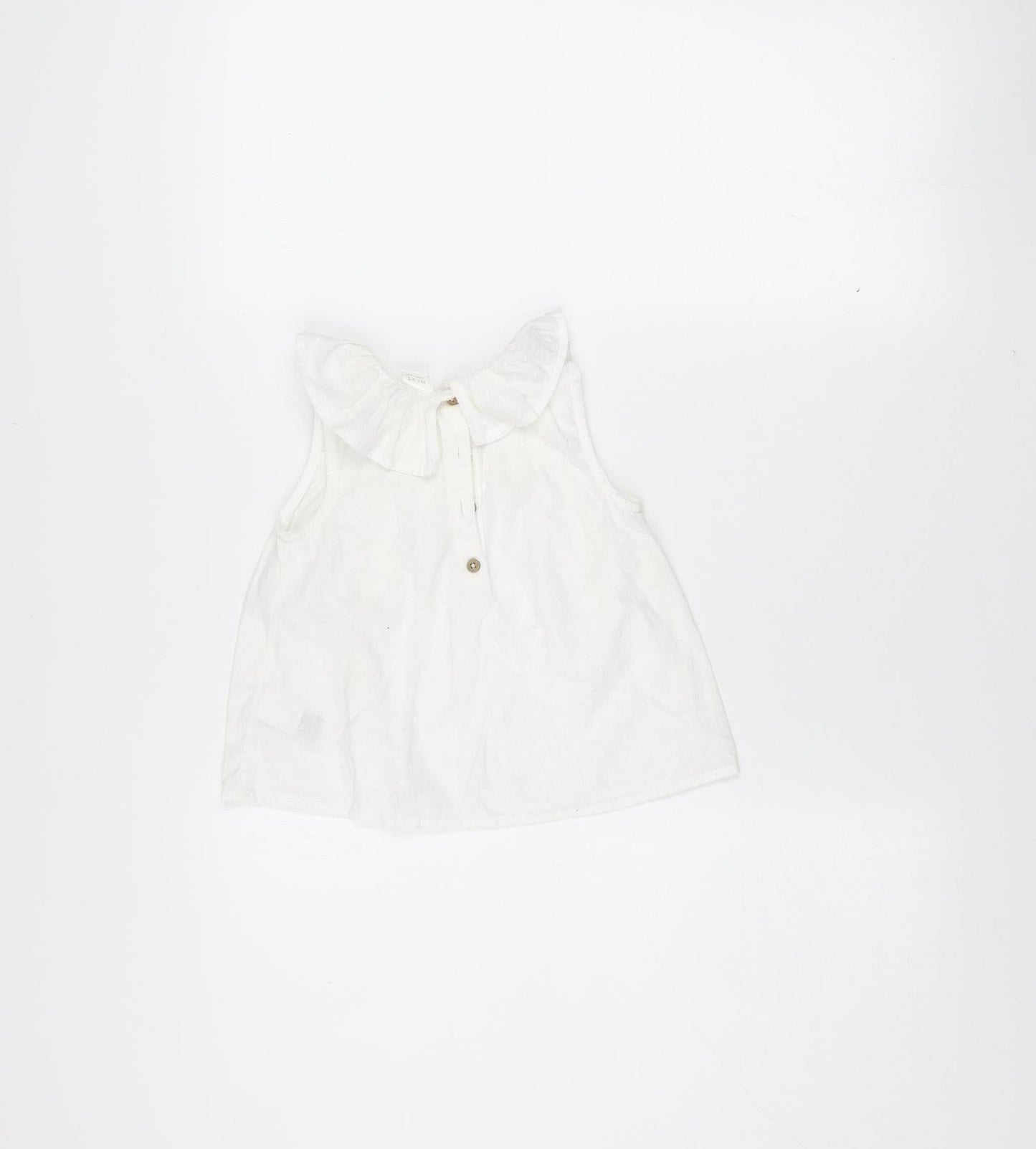 Next Girls White Cotton Sleeveless Blouse 18-24 Months Lightweight Summer Top