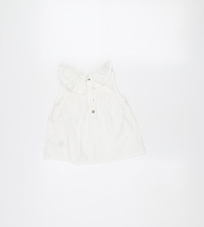 Next Girls White Cotton Sleeveless Blouse 18-24 Months Lightweight Summer Top
