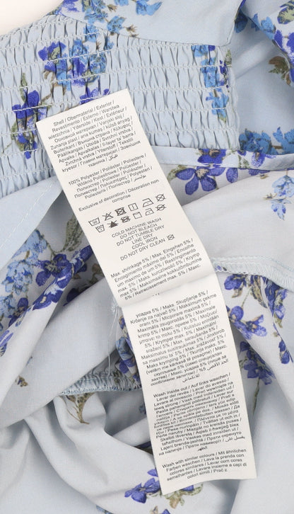 Vero Moda Women’s Blue Floral Puff Sleeve Tunic Blouse Size L