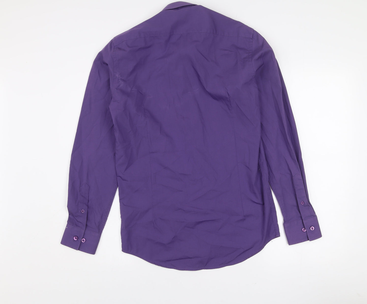 ADVISE Men's Purple Slim Fit Long Sleeve Button-Up Shirt 15 38in