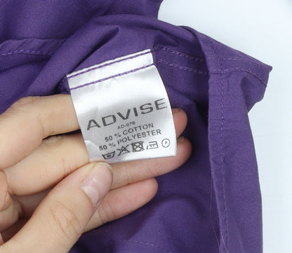 ADVISE Men's Purple Slim Fit Long Sleeve Button-Up Shirt 15 38in