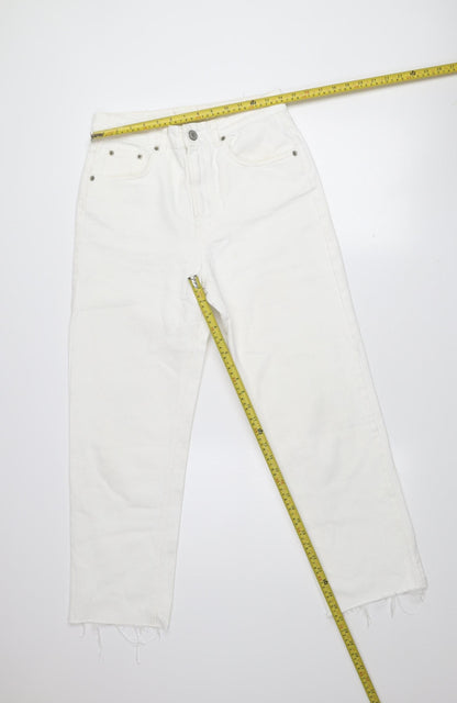 Pull & Bear Women's White Straight Regular Fit Jeans Size 10