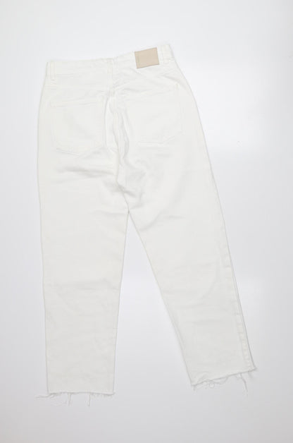 Pull & Bear Women's White Straight Regular Fit Jeans Size 10