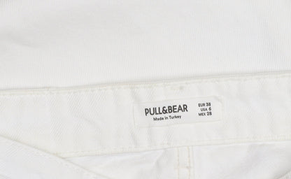 Pull & Bear Women's White Straight Regular Fit Jeans Size 10