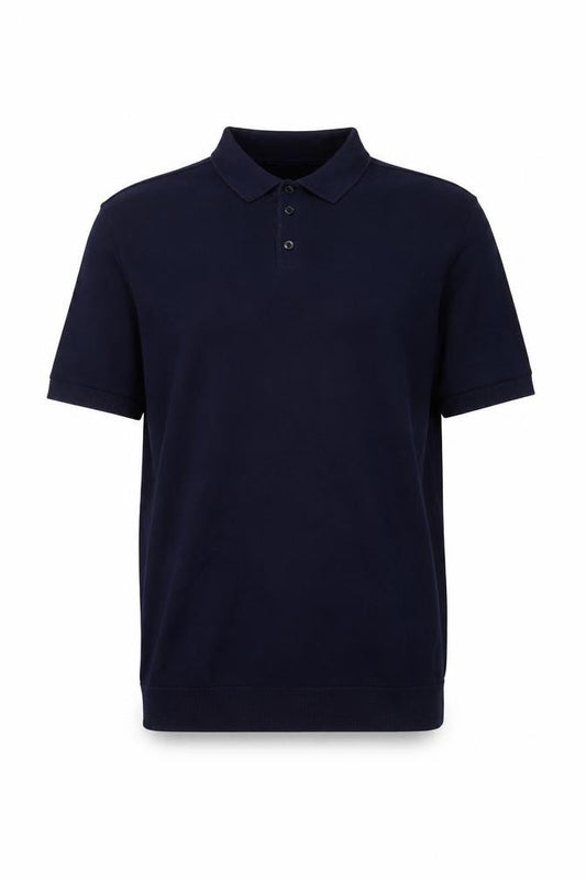 SELECTED HOMME Men's Blue Cotton Short Sleeve Polo Shirt XL