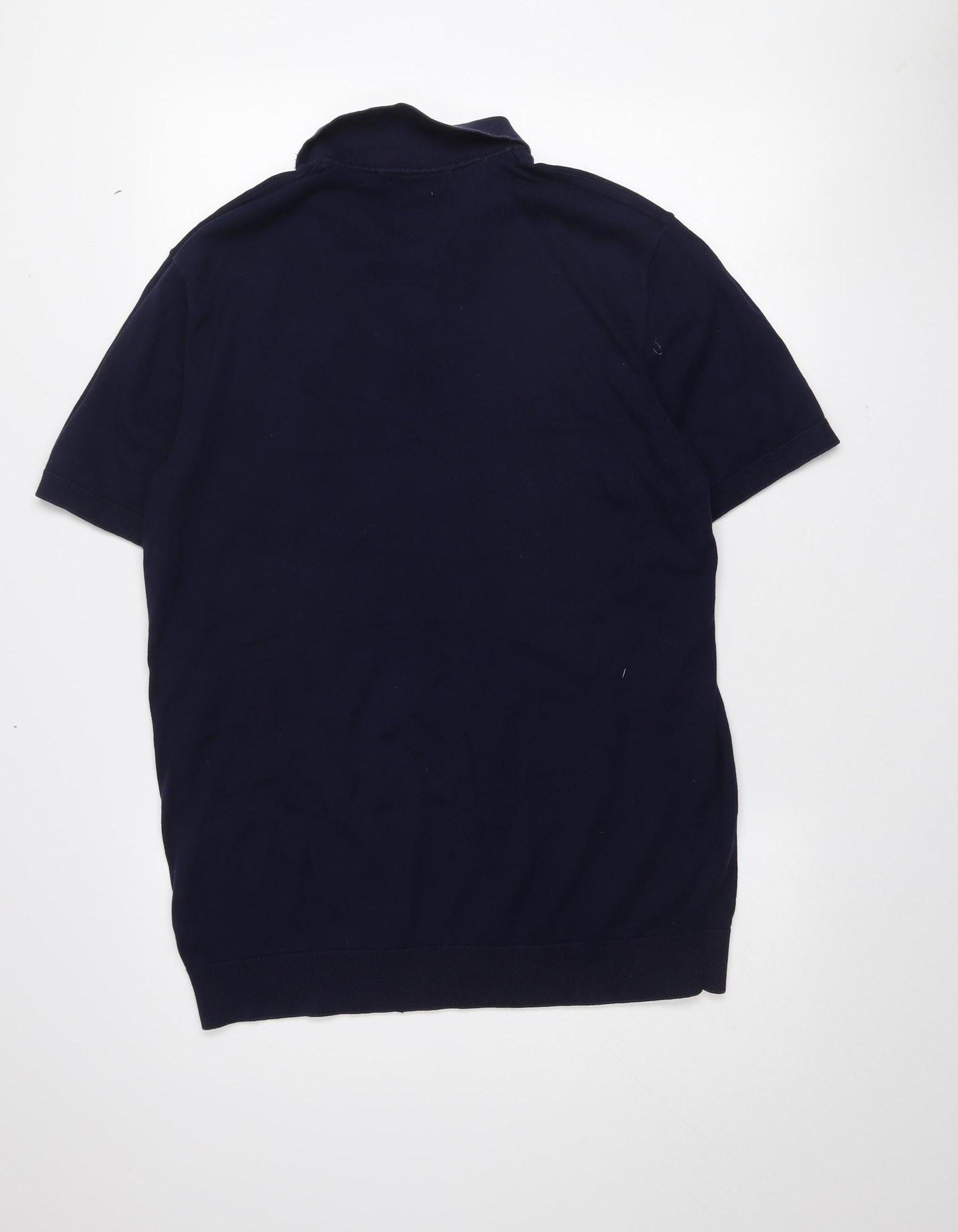 SELECTED HOMME Men's Blue Cotton Short Sleeve Polo Shirt XL