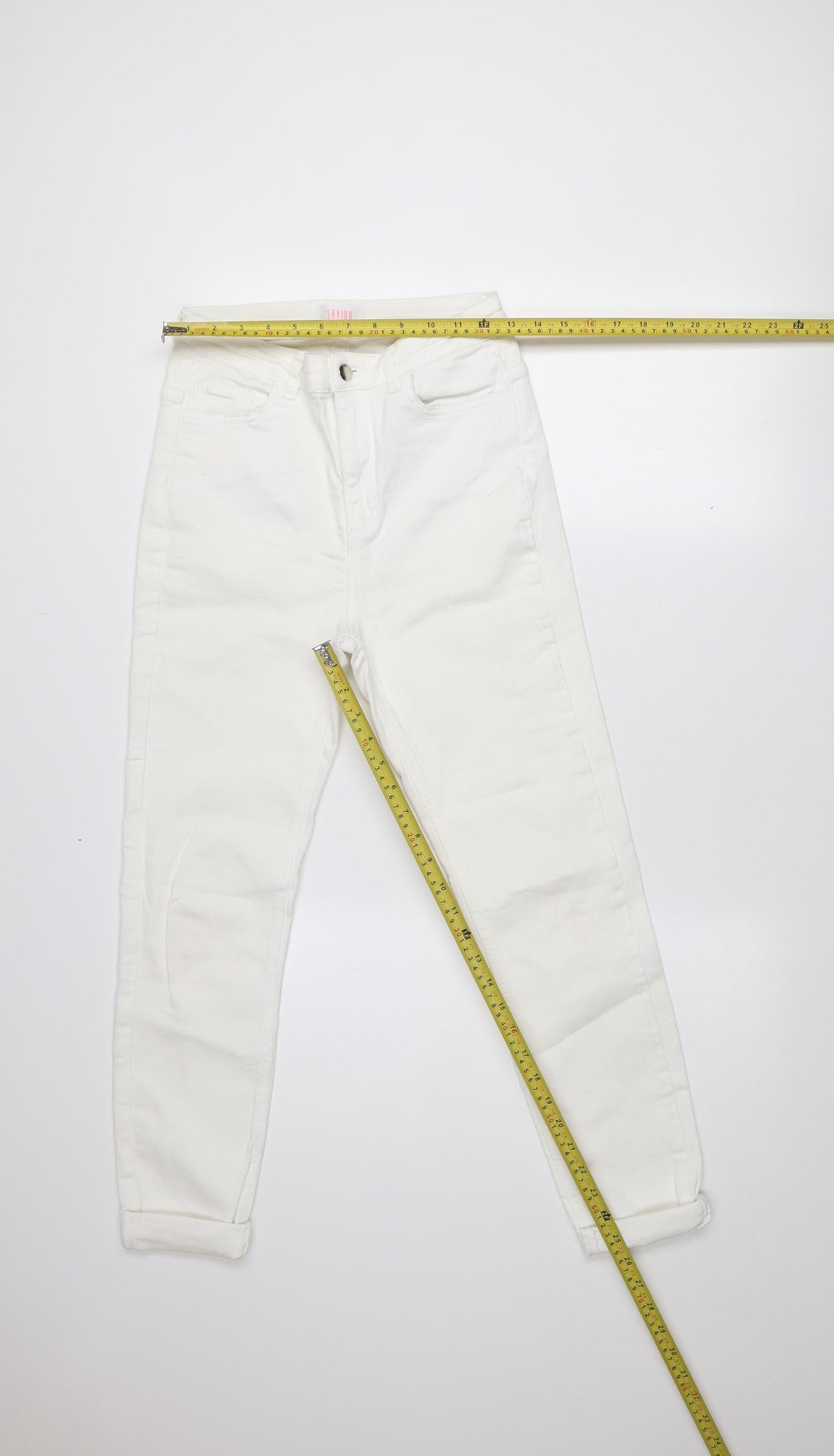 Savida Women White Skinny Slim Fit Stretch Denim Jeans Size 10