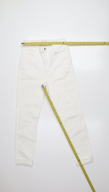 Savida Women White Skinny Slim Fit Stretch Denim Jeans Size 10