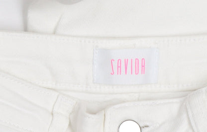 Savida Women White Skinny Slim Fit Stretch Denim Jeans Size 10