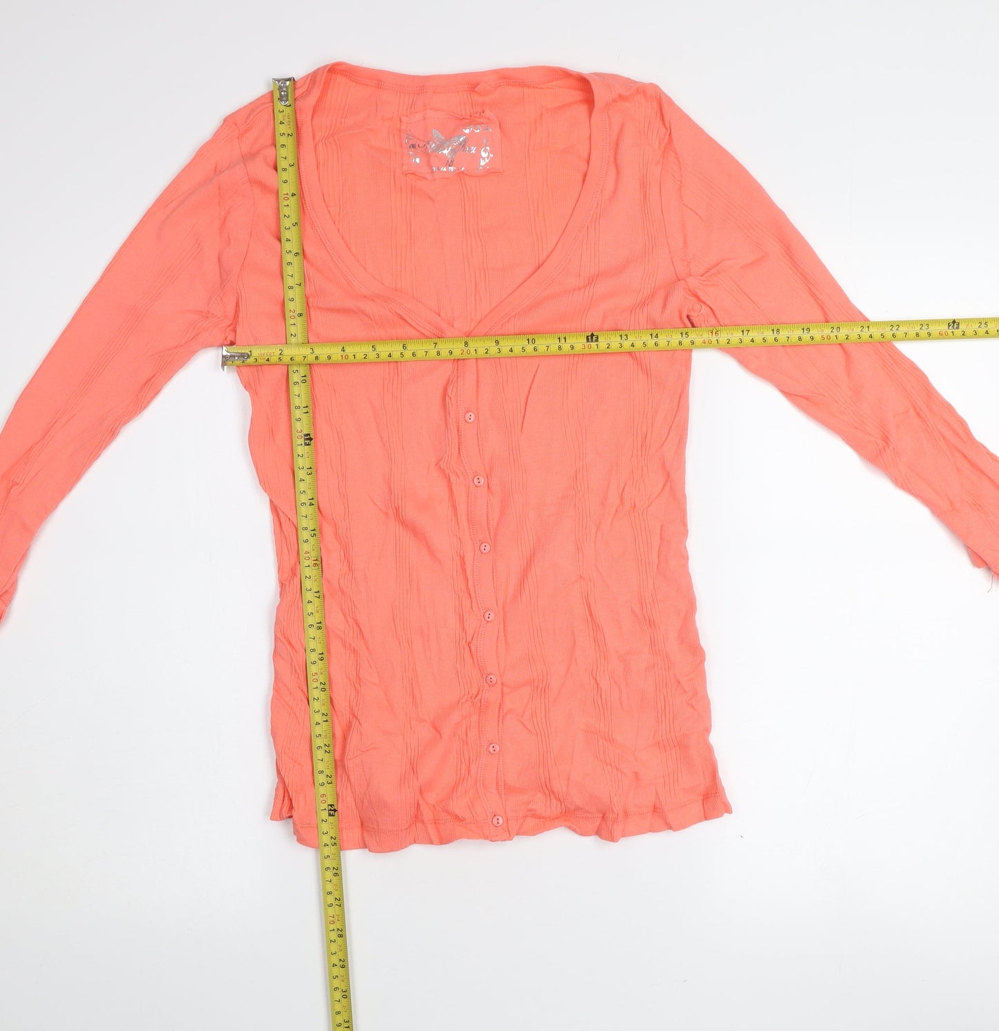 Atmosphere Women’s Orange Button Cardigan Size 10 V-Neck Lightweight Knit