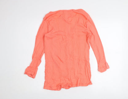 Atmosphere Women’s Orange Button Cardigan Size 10 V-Neck Lightweight Knit