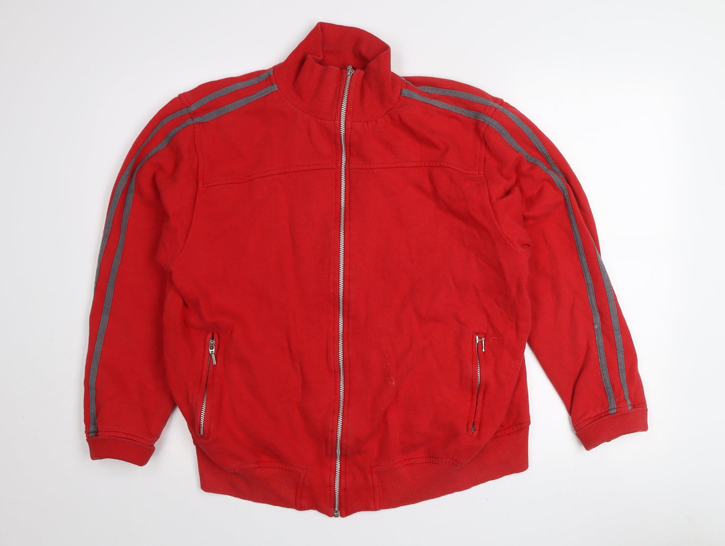 Avenue Mens Red Bomber Jacket M Full Zip Casual Sportswear