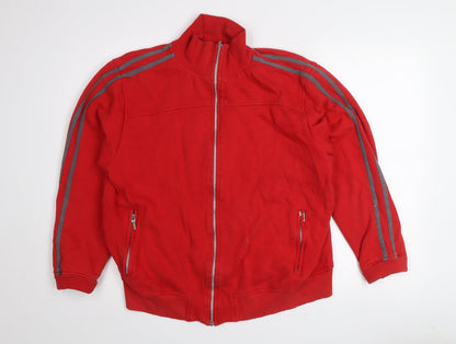 Avenue Mens Red Bomber Jacket M Full Zip Casual Sportswear