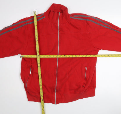 Avenue Mens Red Bomber Jacket M Full Zip Casual Sportswear