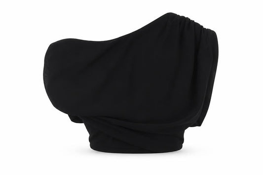 PrettyLittleThing Womens Black Strapless Cropped Zip Blouse Size 14