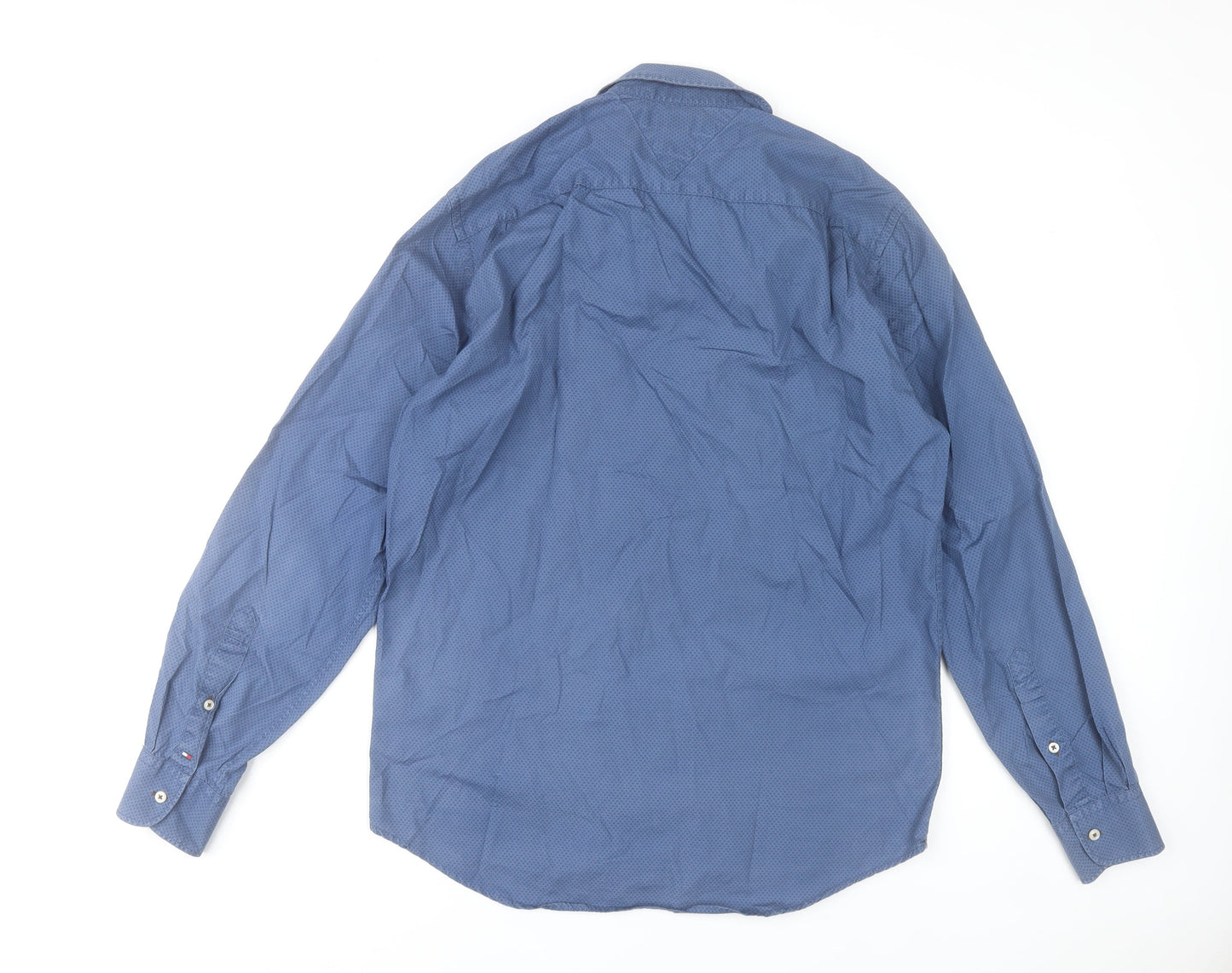 Tommy Hilfiger Men's Blue Regular Fit Cotton Formal Shirt L