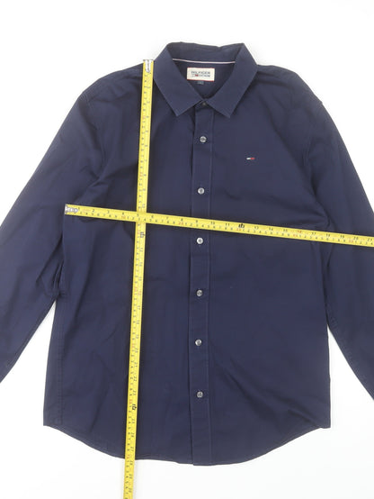 Tommy Hilfiger Denim Men's Navy Long Sleeve Formal Shirt L