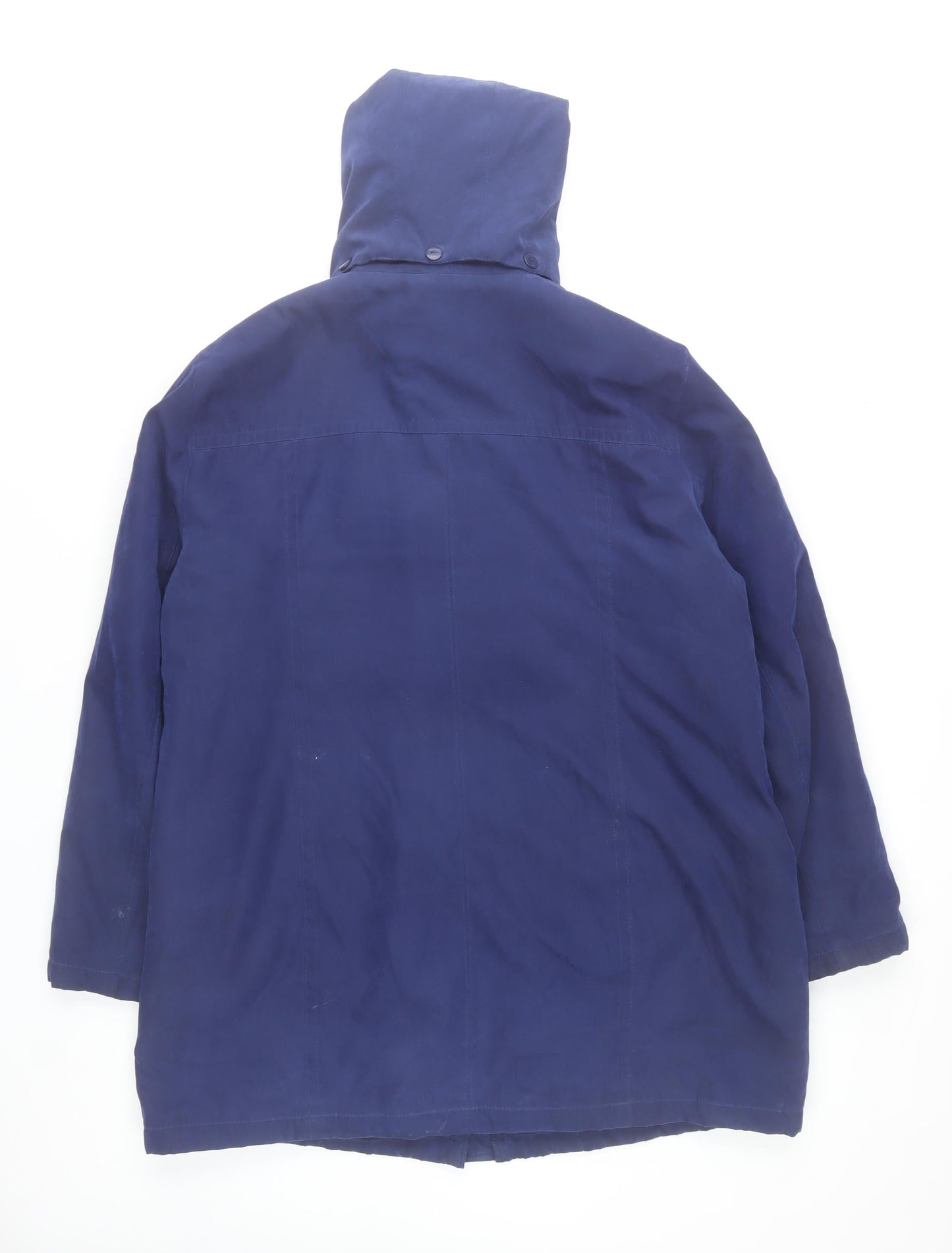 Bm Collection Women's Blue Hooded Parka Coat Size M Long Sleeve