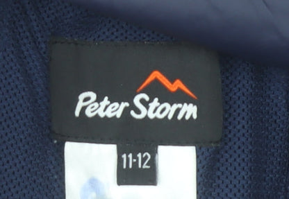 Peter Storm Boys Blue Waterproof Hooded Rain Jacket 11-12 Years