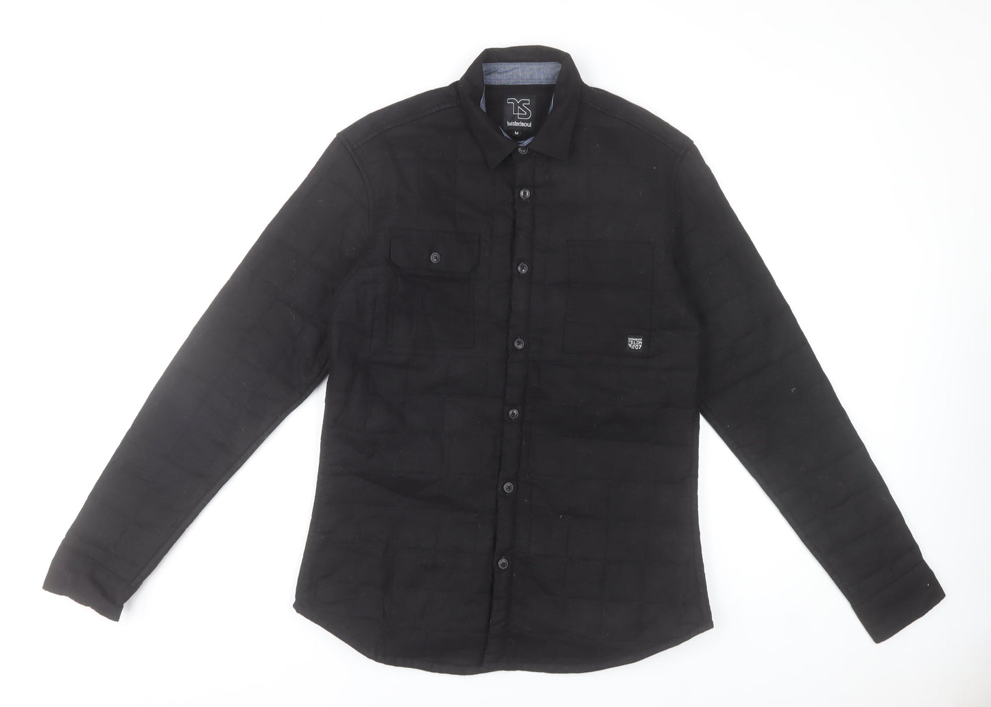 Twistedsoul Men's Black Quilted Cotton Casual Jacket M