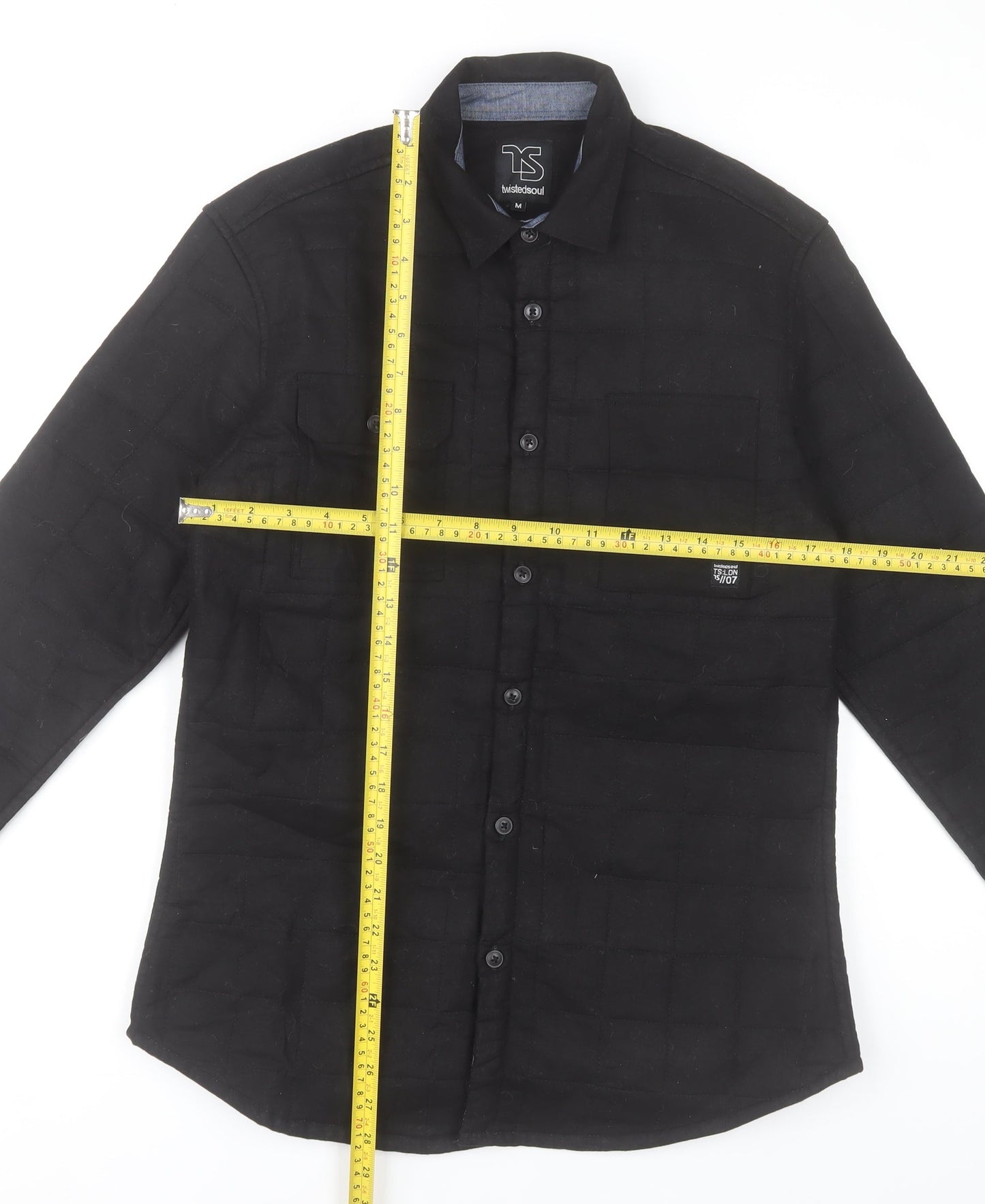 Twistedsoul Men's Black Quilted Cotton Casual Jacket M