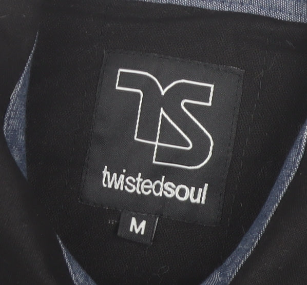 Twistedsoul Men's Black Quilted Cotton Casual Jacket M