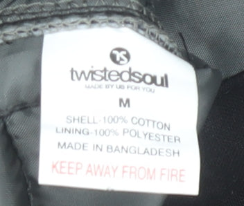 Twistedsoul Men's Black Quilted Cotton Casual Jacket M