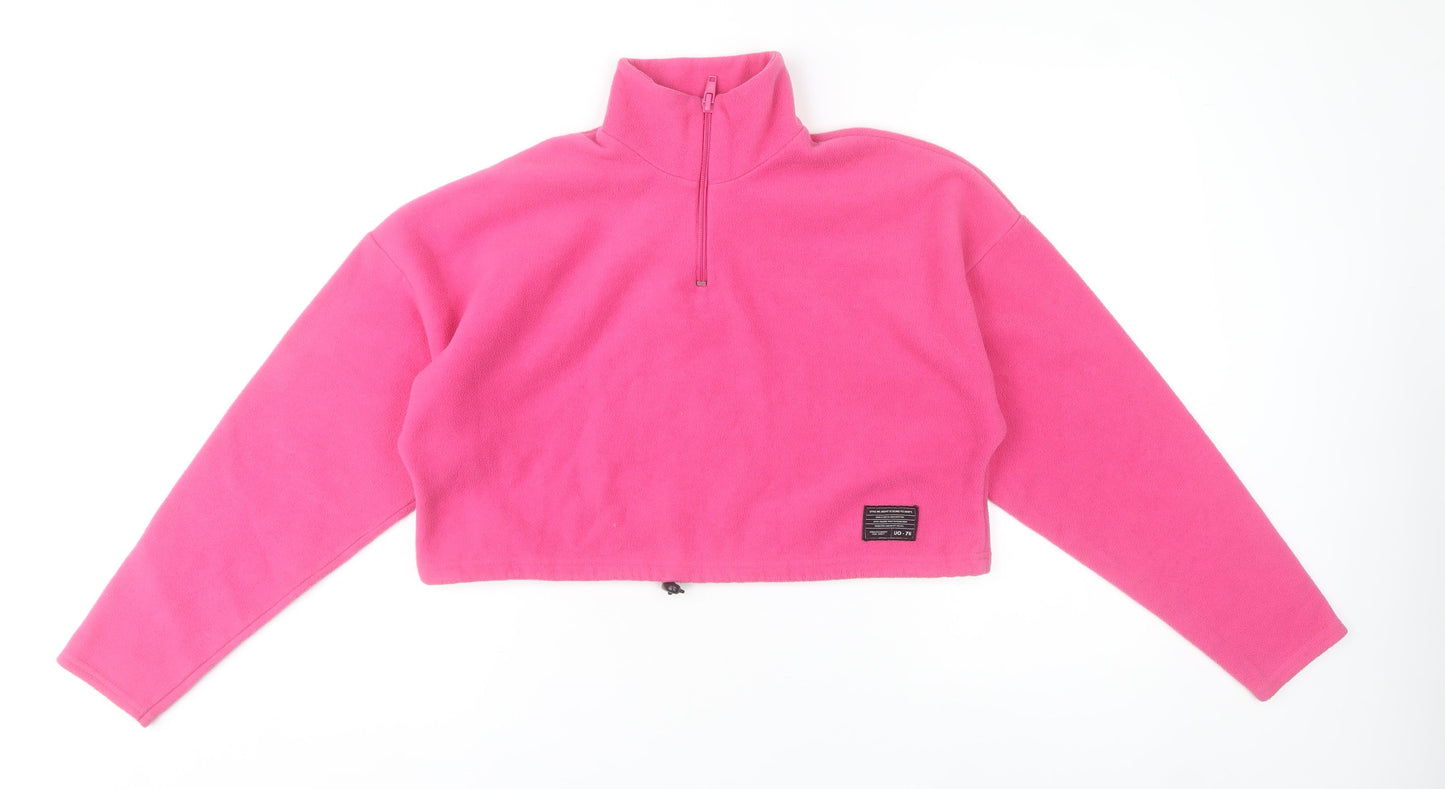 Urban Outfitters Women’s Pink Fleece 1/4 Zip Pullover Sweatshirt S