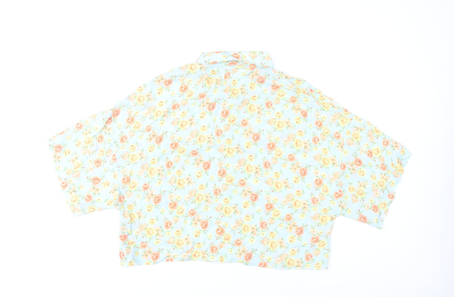 Zara Women’s Multicoloured Floral Cropped Button-Up Shirt Size 12