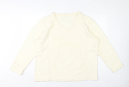 Damart Women Ivory Fleece Pullover Sweatshirt UK 18/20 L