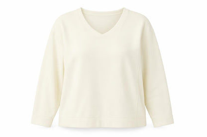 Damart Women Ivory Fleece Pullover Sweatshirt UK 18/20 L