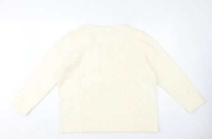 Damart Women Ivory Fleece Pullover Sweatshirt UK 18/20 L