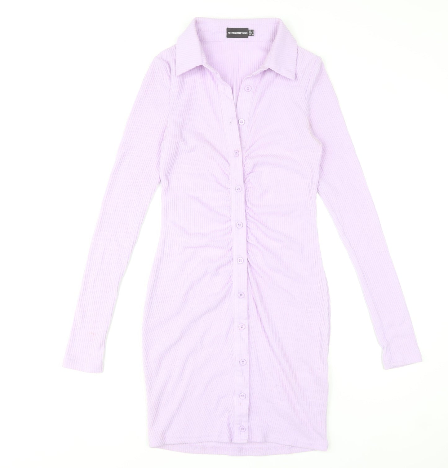 PrettyLittleThing Women’s Purple Collared Shirt Dress UK 8