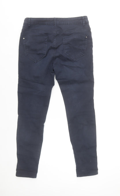 Zara Women’s Blue Skinny Stripe Jeans Size 10 Slim Fit Denim
