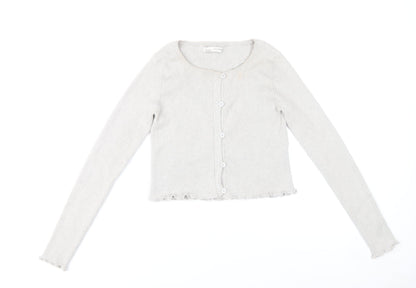 Pull&Bear Women's Beige Slim Fit Knit Cardigan Size S