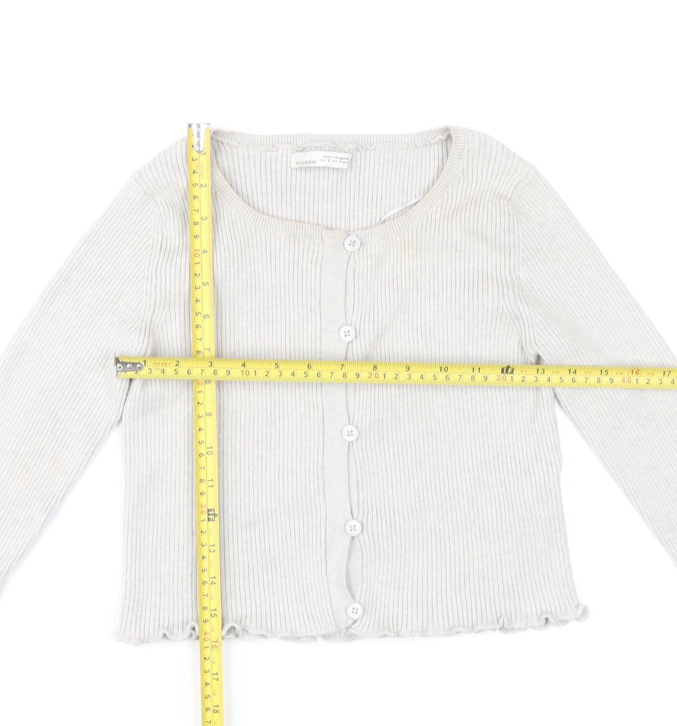 Pull&Bear Women's Beige Slim Fit Knit Cardigan Size S
