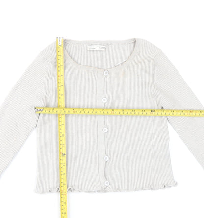 Pull&Bear Women's Beige Slim Fit Knit Cardigan Size S