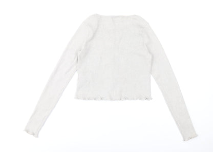 Pull&Bear Women's Beige Slim Fit Knit Cardigan Size S