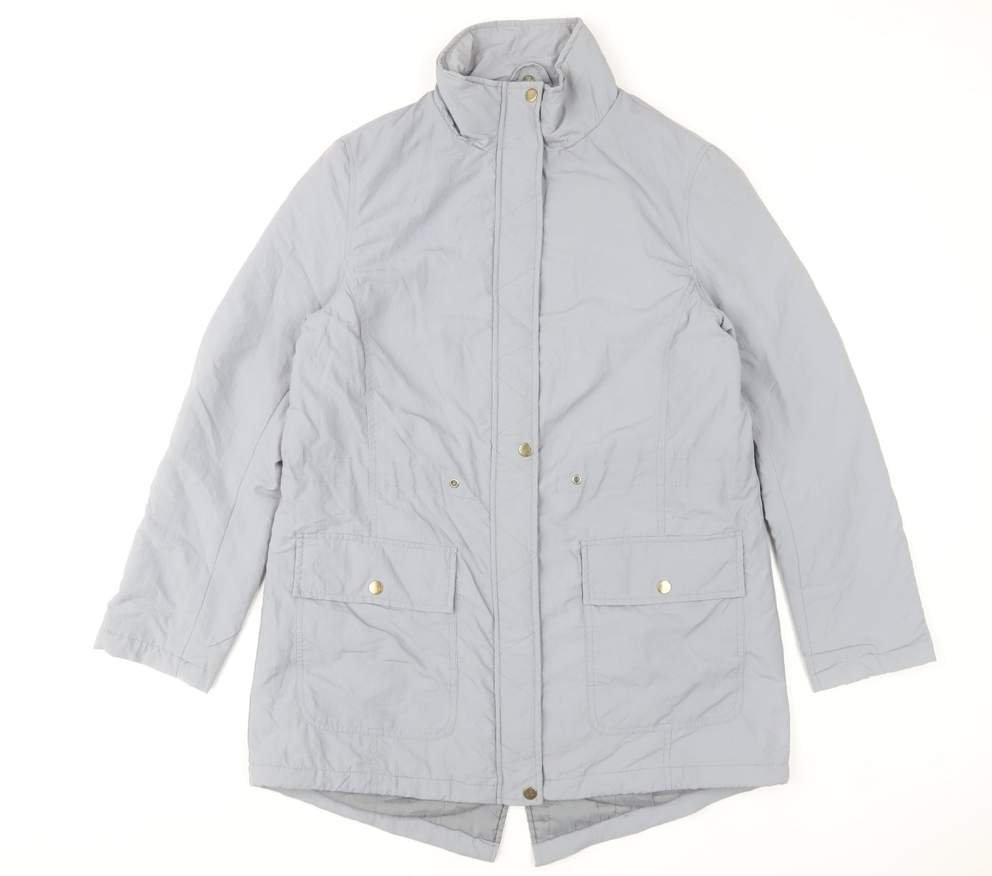 Anthology Women’s Grey Parka Jacket Size 12 Nylon Mid-Length