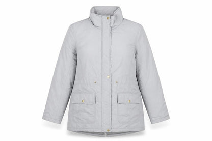 Anthology Women’s Grey Parka Jacket Size 12 Nylon Mid-Length