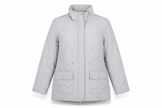 Anthology Women’s Grey Parka Jacket Size 12 Nylon Mid-Length
