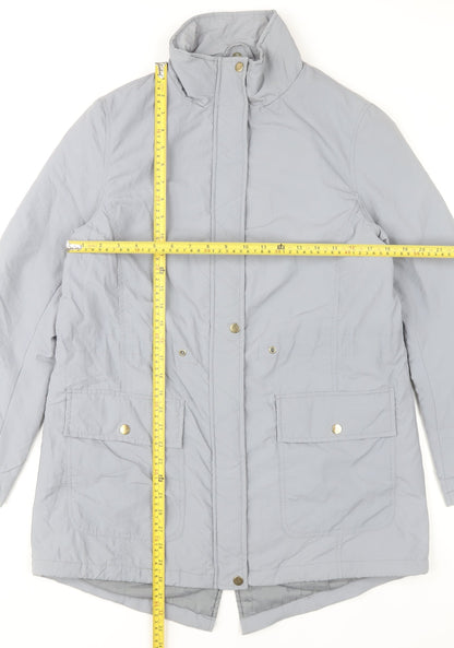 Anthology Women’s Grey Parka Jacket Size 12 Nylon Mid-Length
