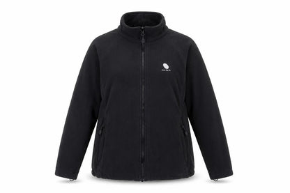 One Earth Women's Black Fleece Zip Jacket Size 12 Outdoor Warm Layer